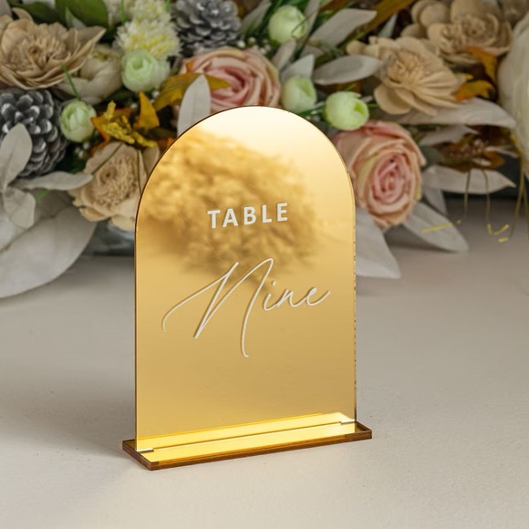 Elegant Gold Table Number Sign - Picture 6 of 6